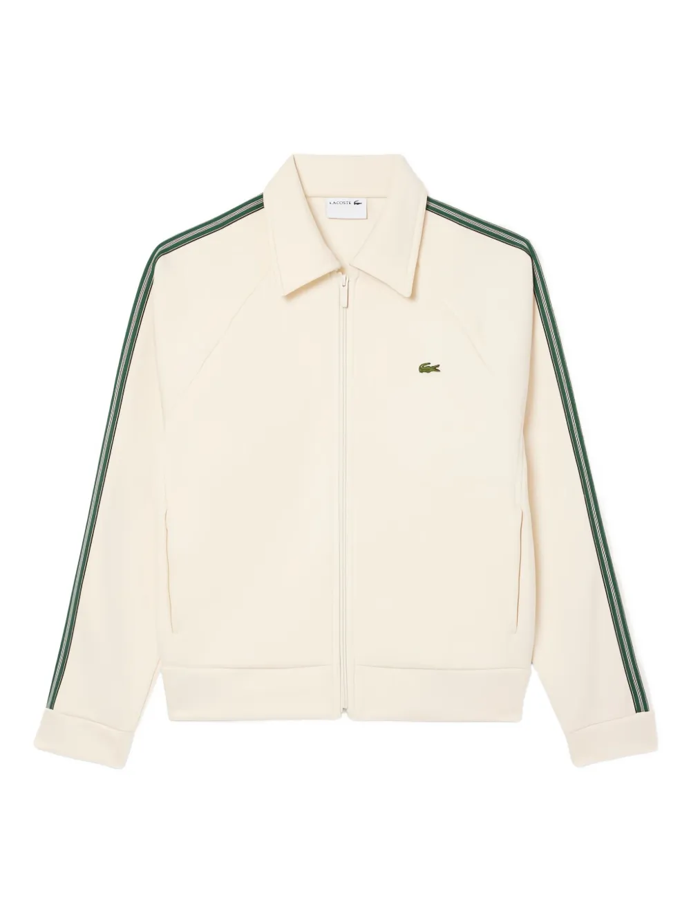 Lacoste sweat zippé à rayures | tons neutres | Image 1