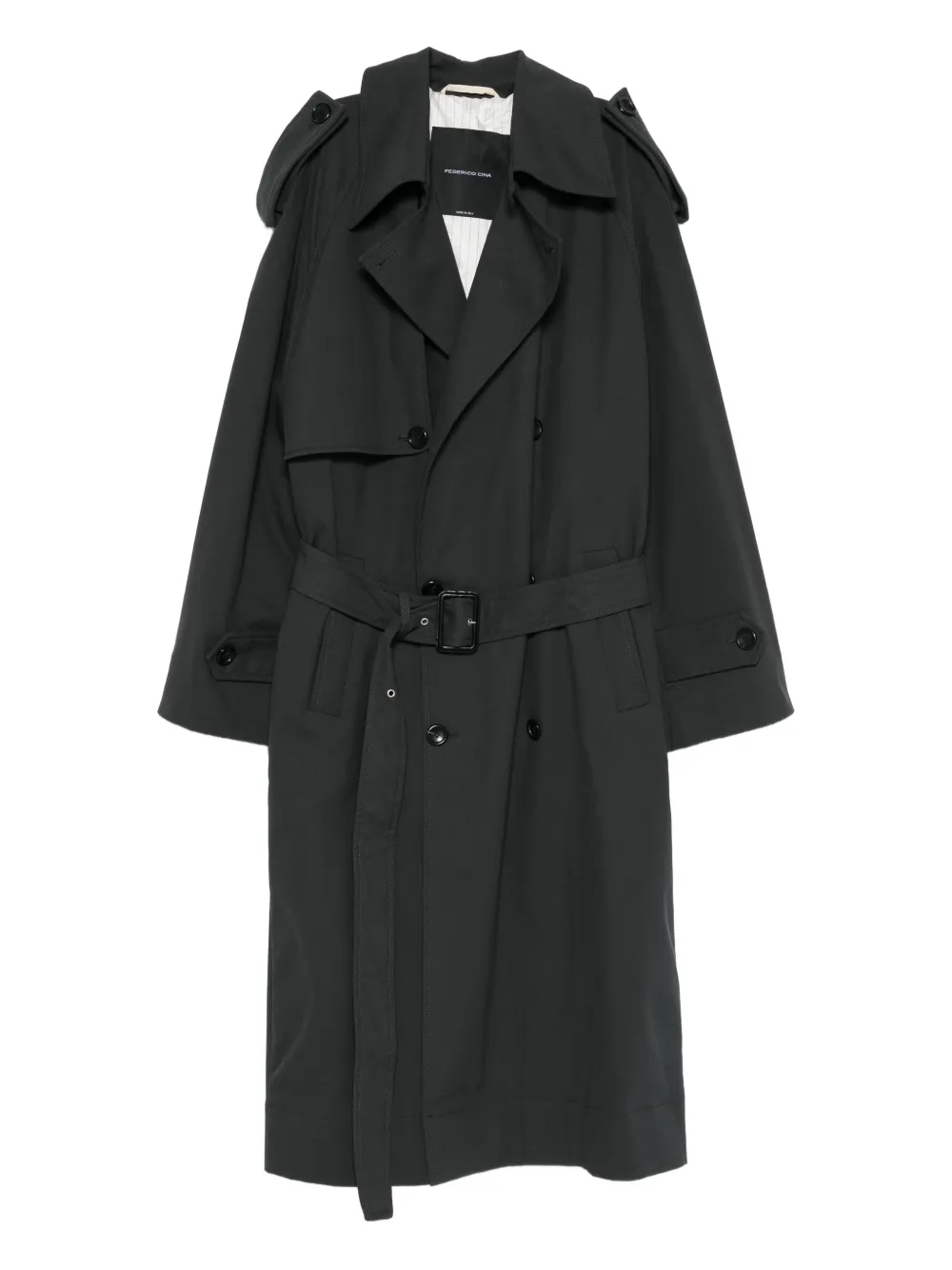 FEDERICO CINA belted double-breasted coat | Grey | Image 1