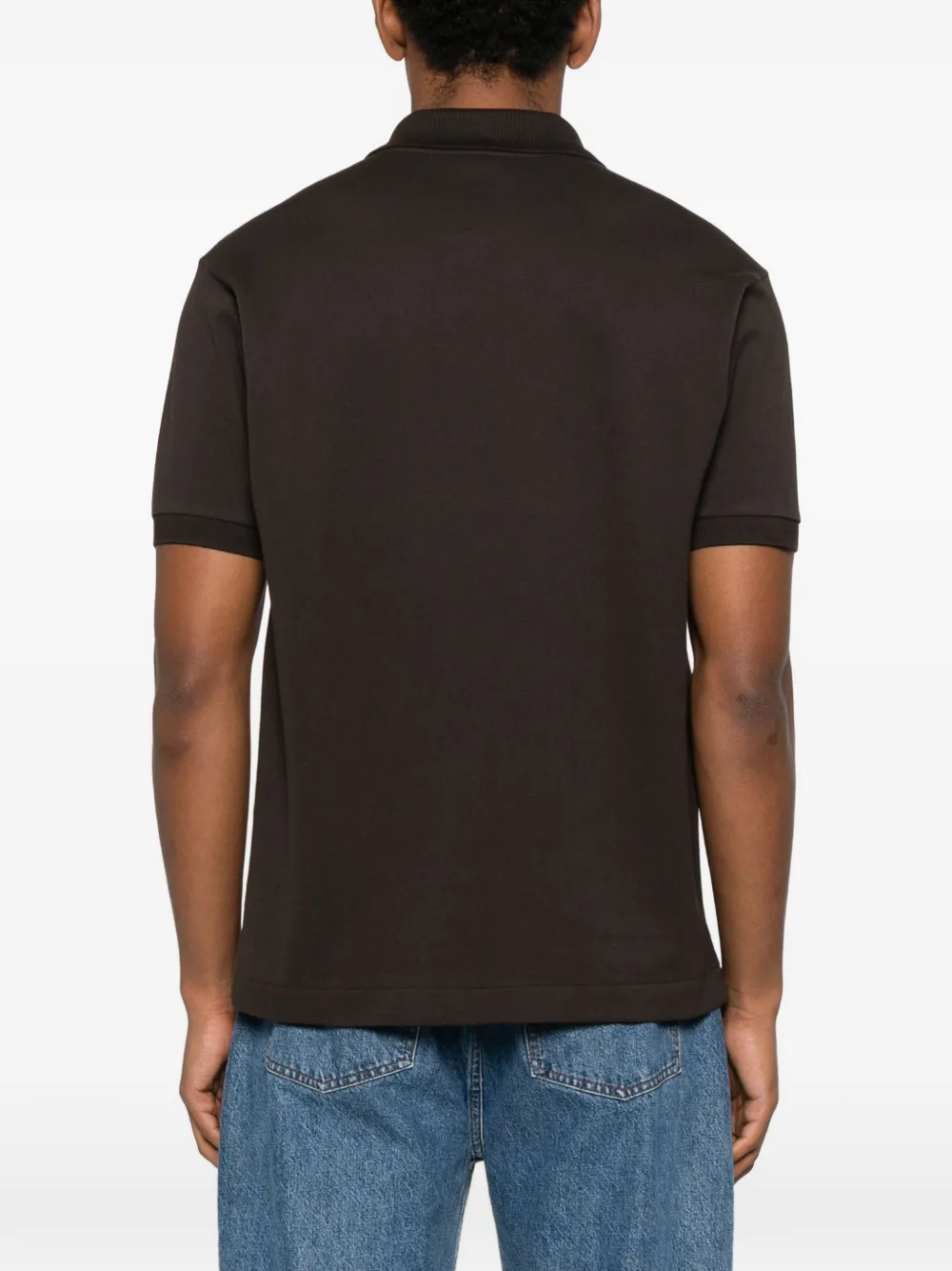 Lacoste Logo-detail Button Polo Shirt In Brown