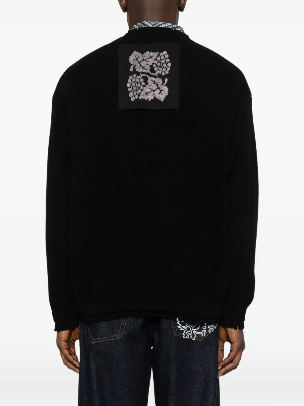 Federico Cina Drop-shoulder Wool Sweater In Black