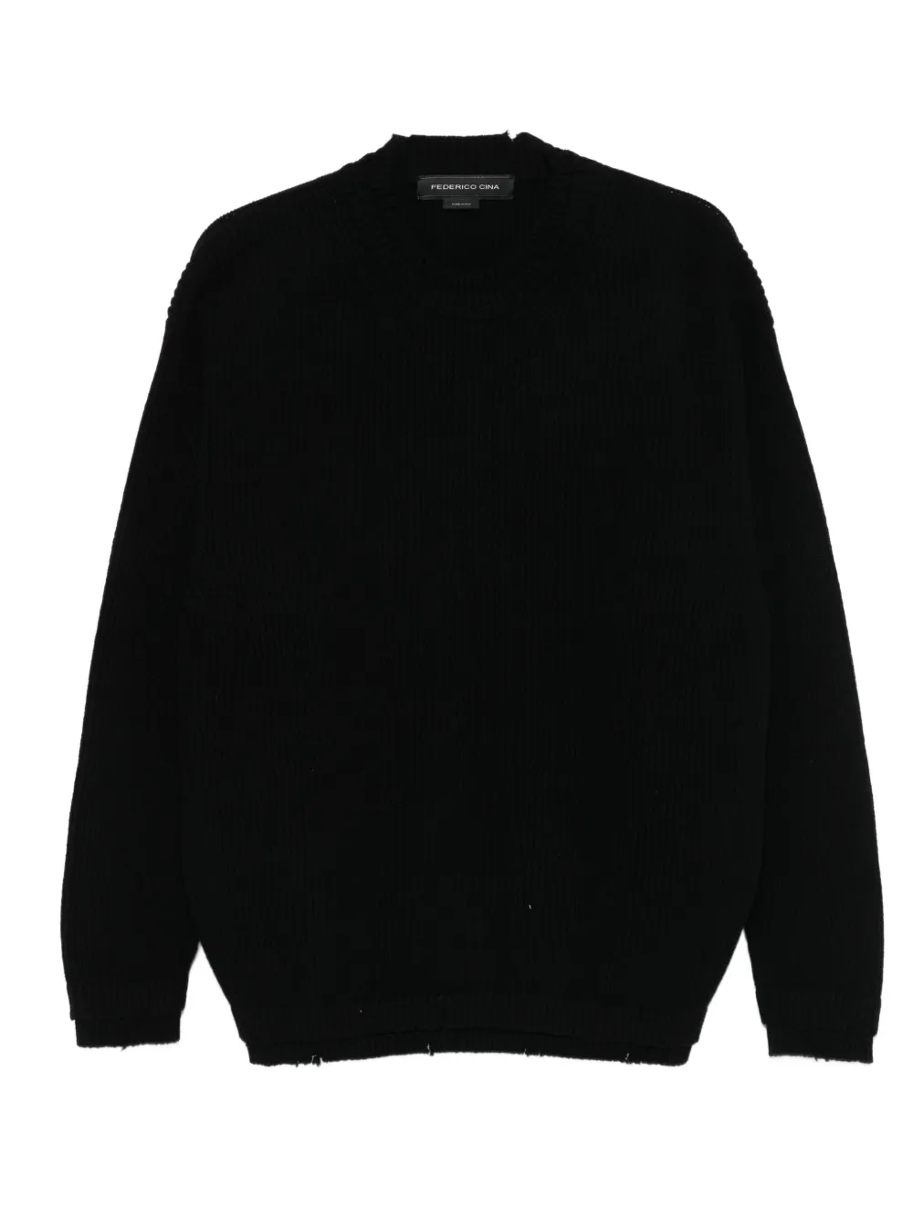 FEDERICO CINA drop-shoulder wool sweater | Black | Image 1