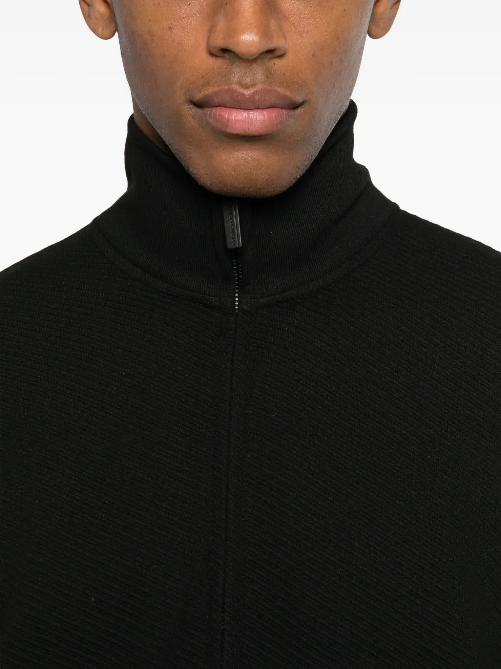 Colmar Sweater met textuur en rits Zwart