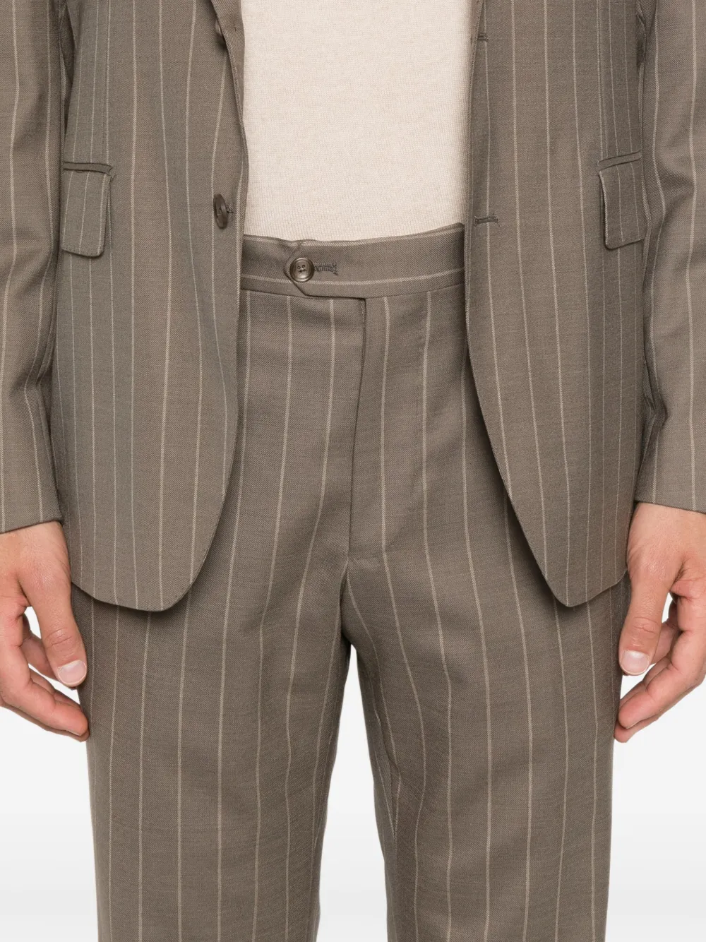 Tagliatore Pak met krijtstreep Beige