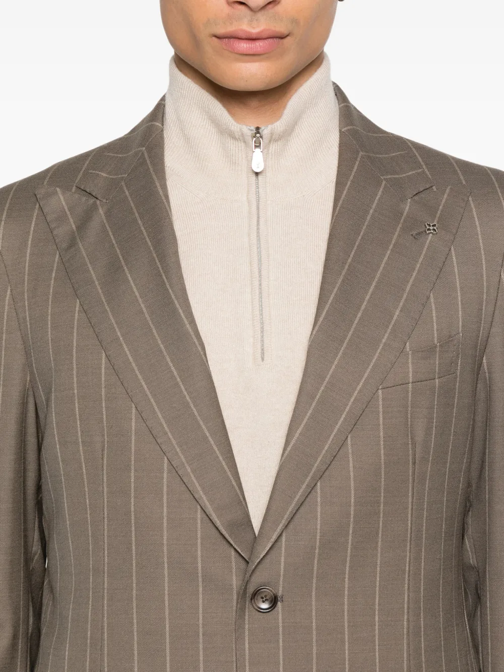 Tagliatore Pak met krijtstreep Beige