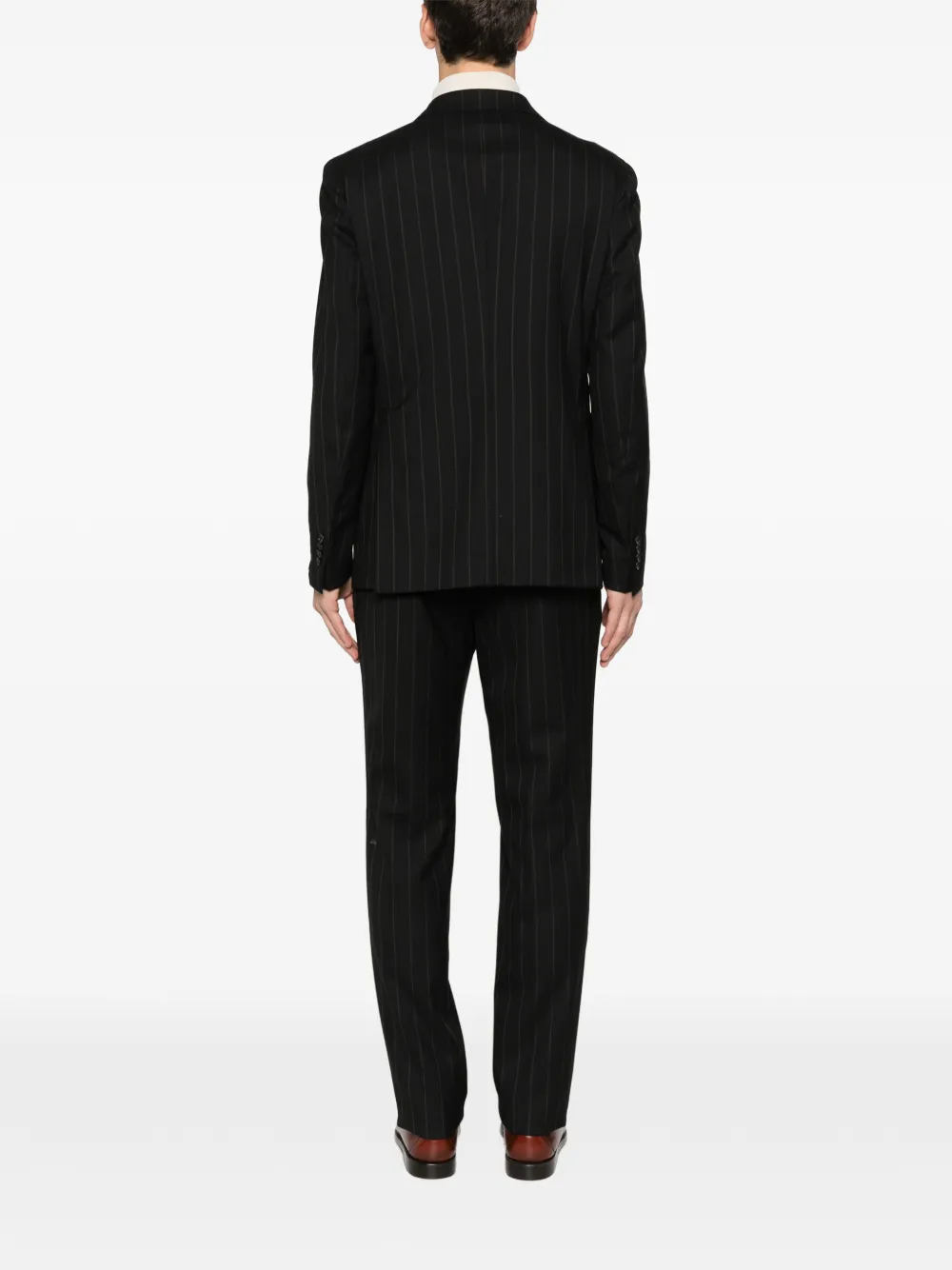 Tagliatore Pinstripe Suit In Black