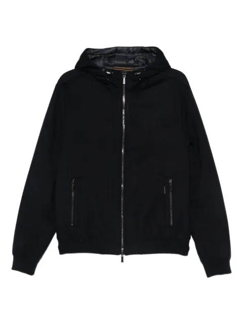 Moorer hooded zip-up coat