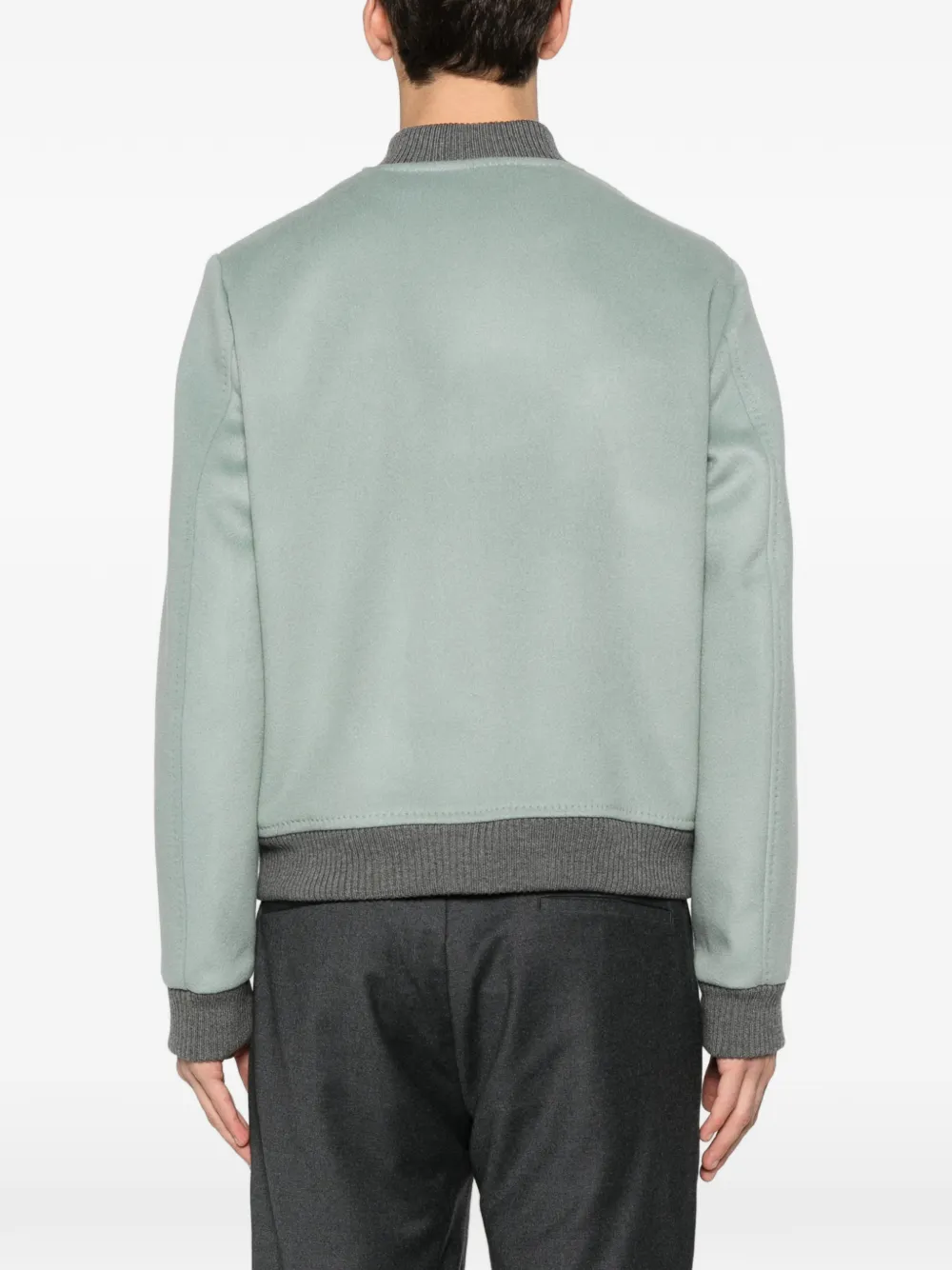 Malo Buttoned Bomber Jacket In Green