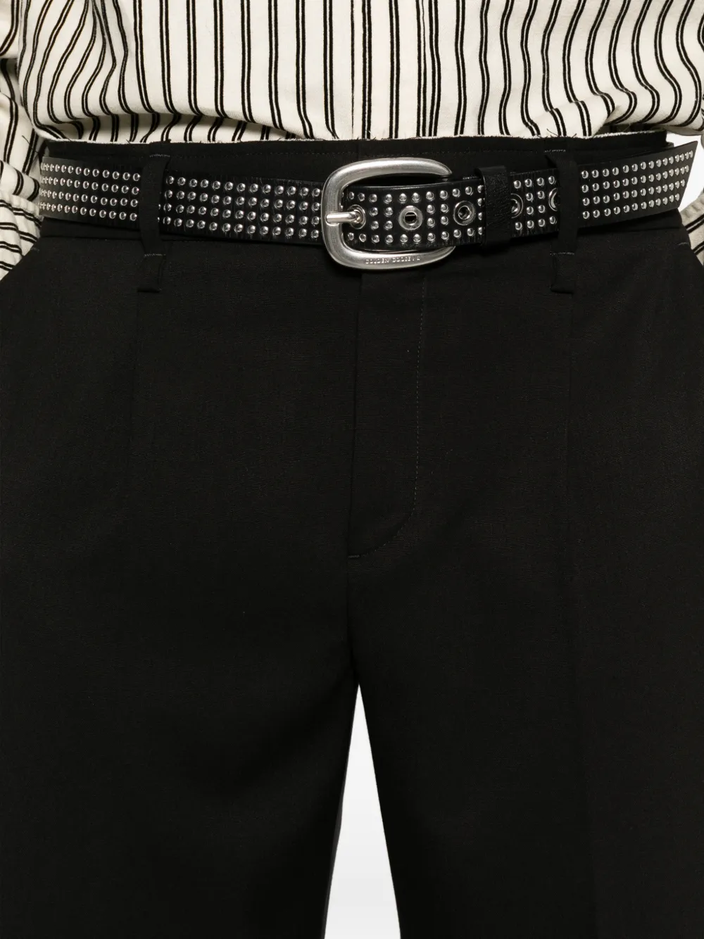 Federico Cina Pleated Belt-loop Trousers In Black