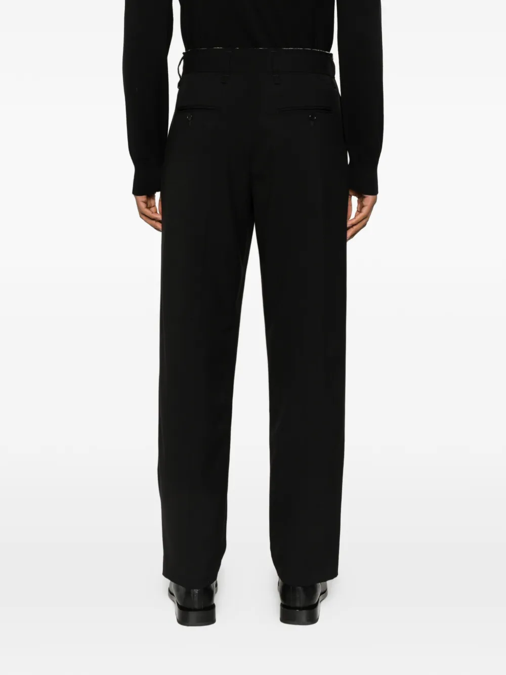 Federico Cina Pleated Belt-loop Trousers In Black