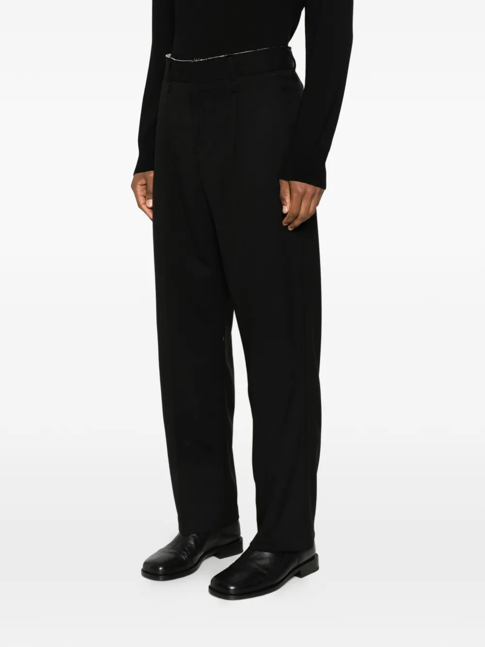 Federico Cina Pleated Belt-loop Trousers In Black