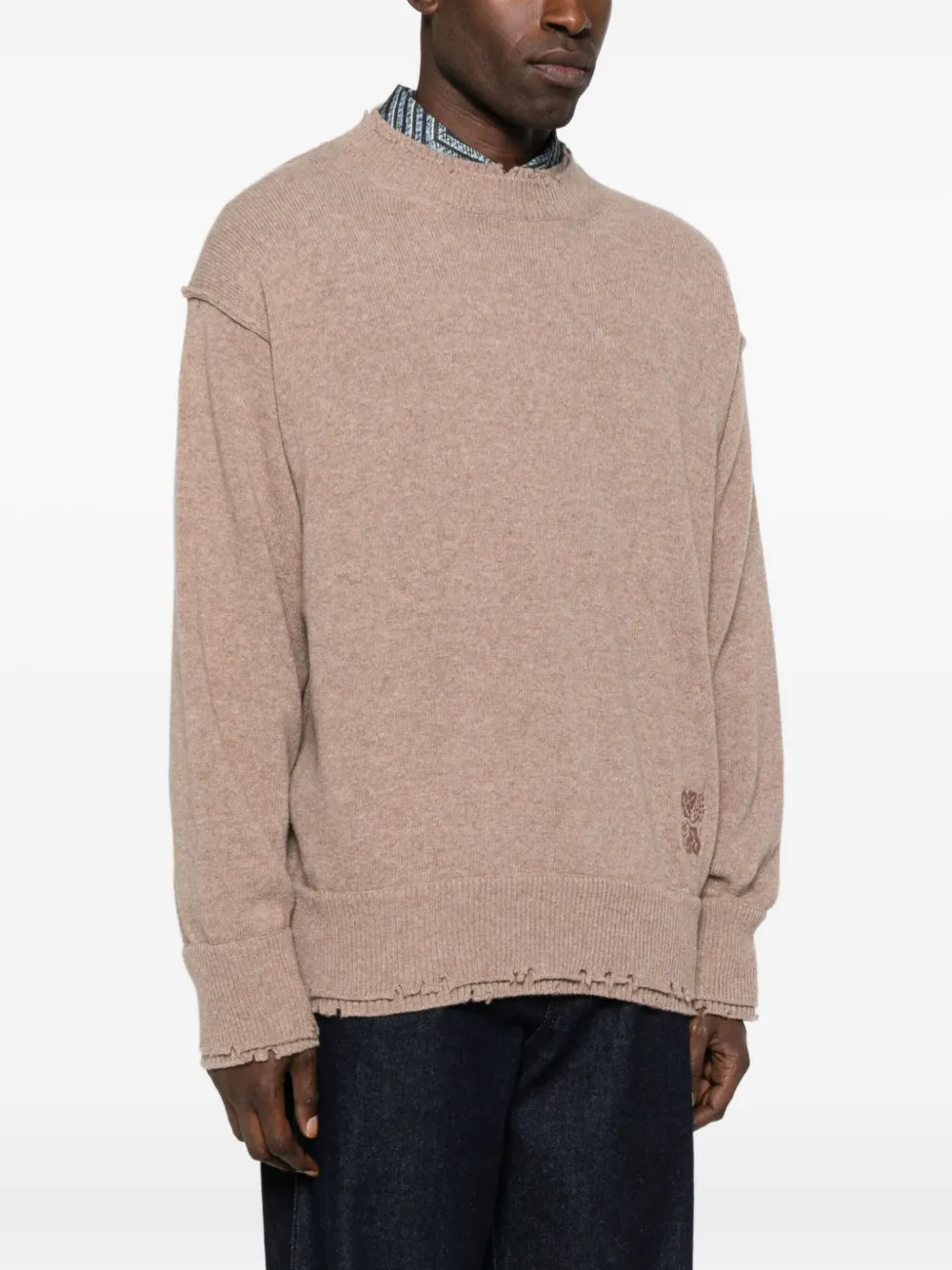 Federico Cina Drop-shoulder Sweater In Brown