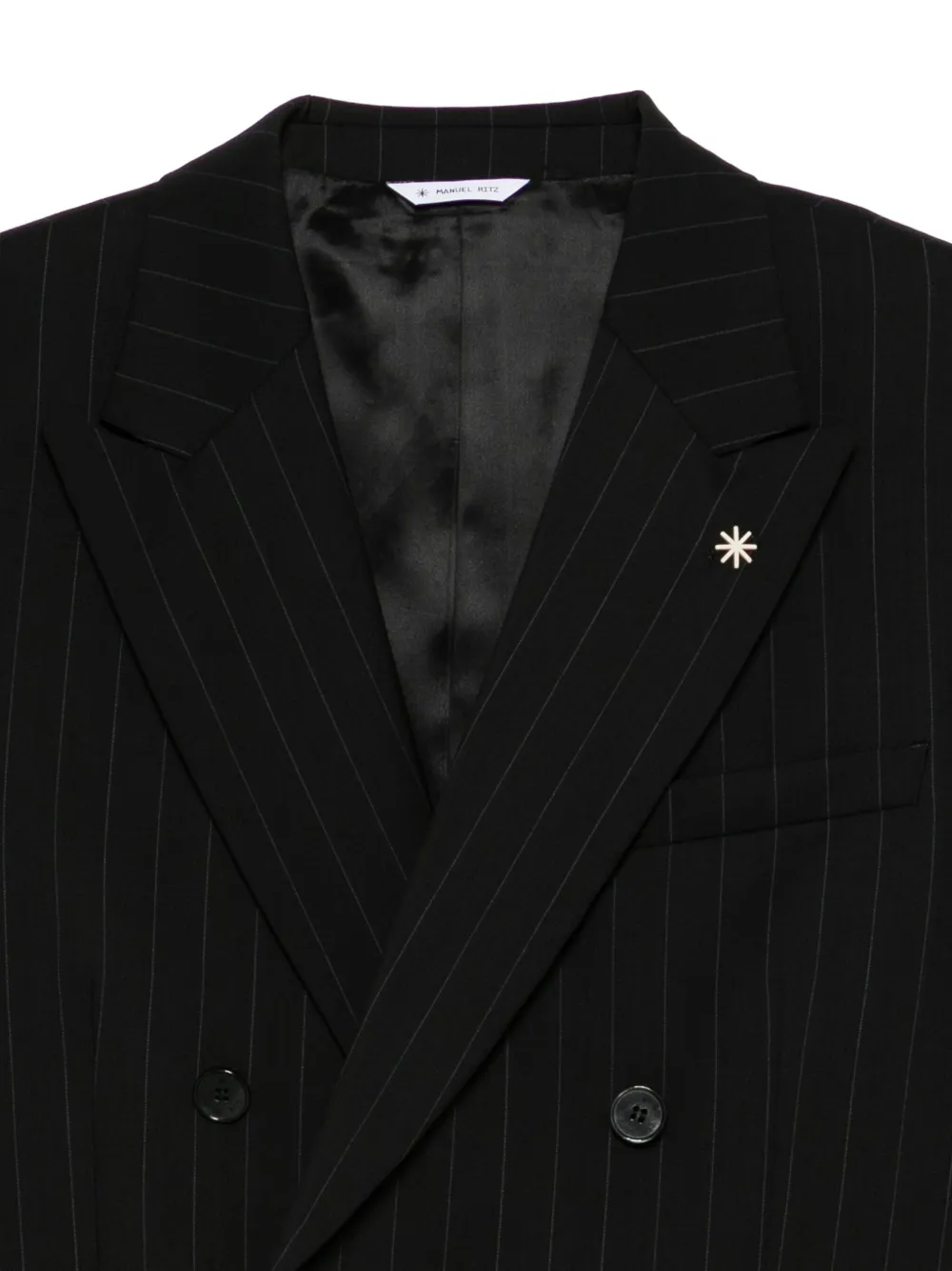 Manuel Ritz Blazer met krijtstreep Zwart