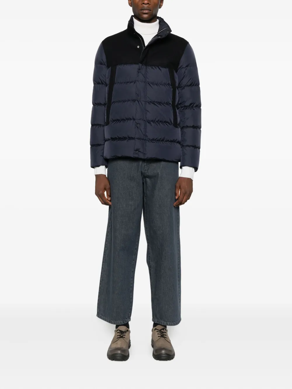Herno Gewatteerde jas met vlakken - Blauw