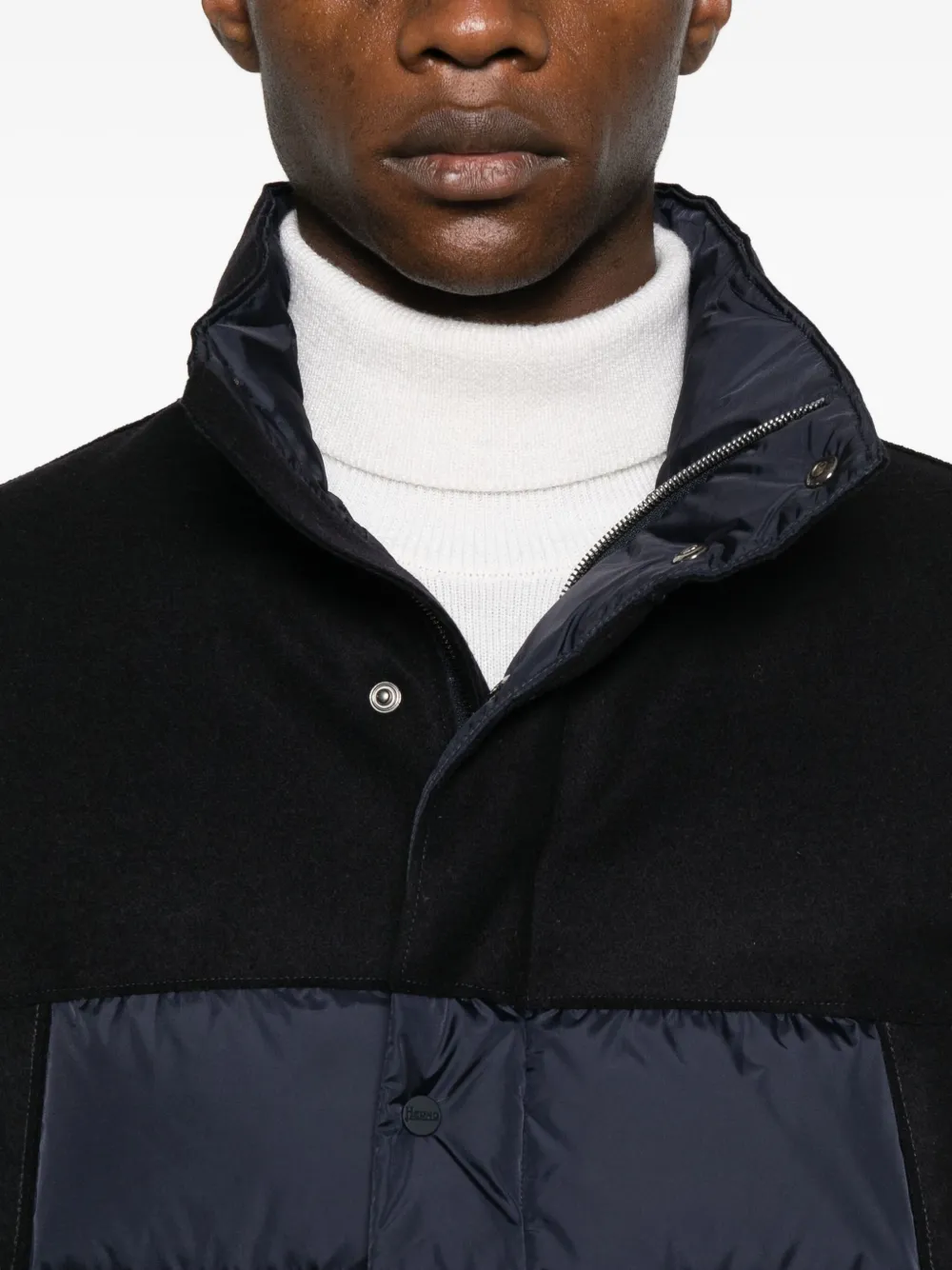 Herno Gewatteerde jas met vlakken Blauw