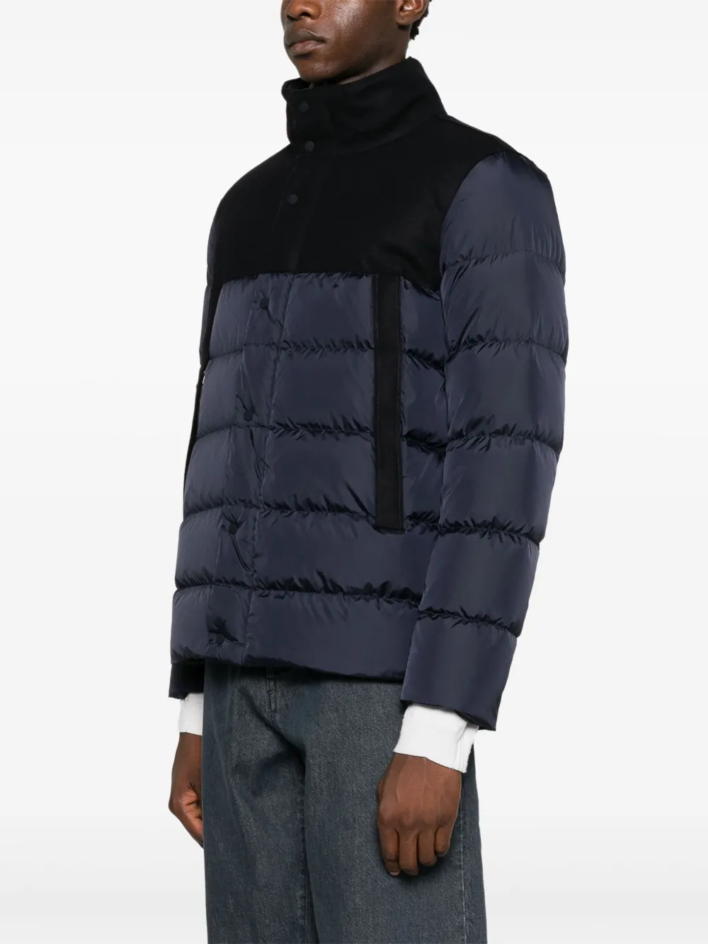 Herno Gewatteerde jas met vlakken Blauw