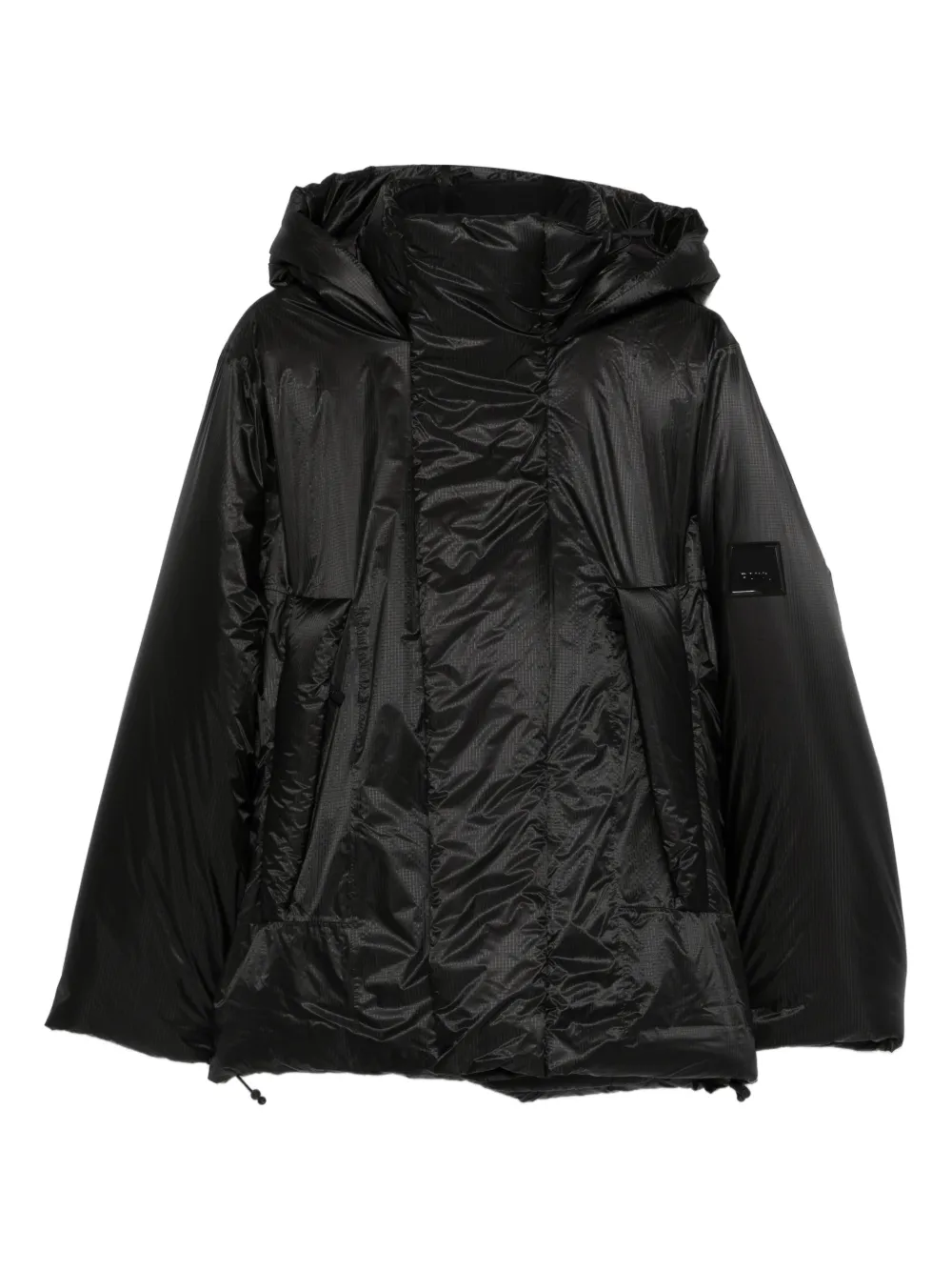 Rains Hooded Padded Coat In Black