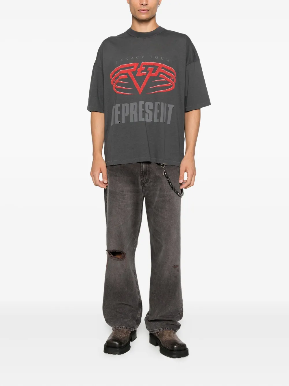 Represent logo-print T-shirt - Grijs