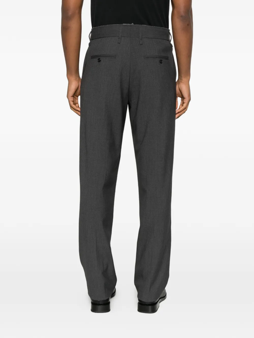 FEDERICO CINA Geplooide broek met riemlussen Grijs