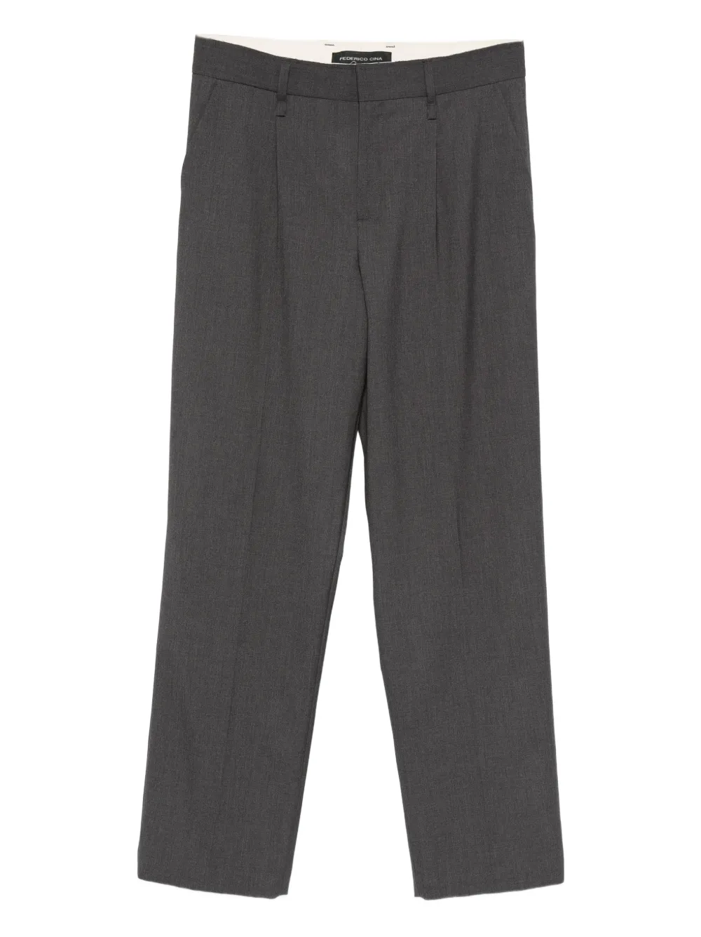 FEDERICO CINA belt-loop pleated trousers | Grey | Image 1