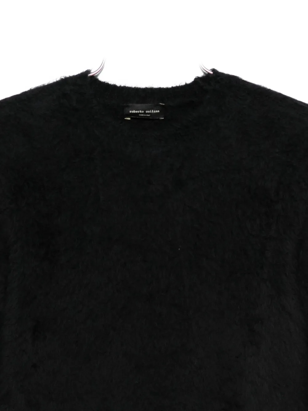 Roberto Collina Teddy-texture Crew-neck Sweater In Black