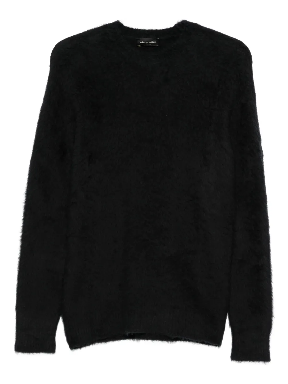 Roberto Collina teddy-texture crew-neck sweater | Black | Image 1