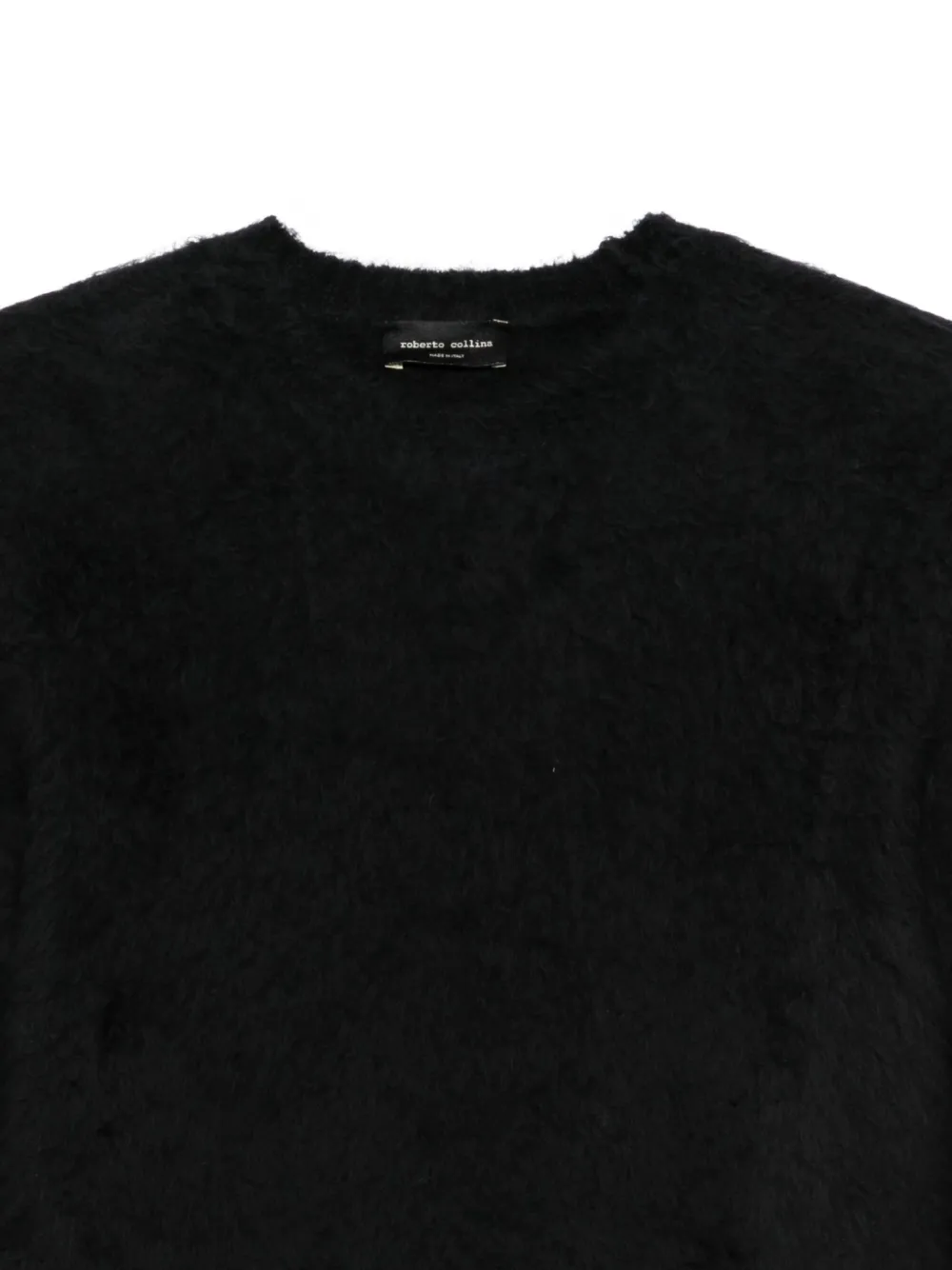 Roberto Collina Trui met ronde hals en teddy-textuur Zwart