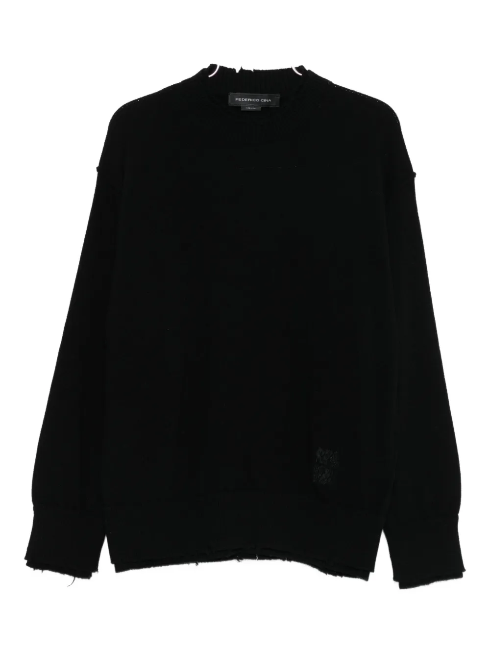 Federico Cina Crew-neck Sweater In Black