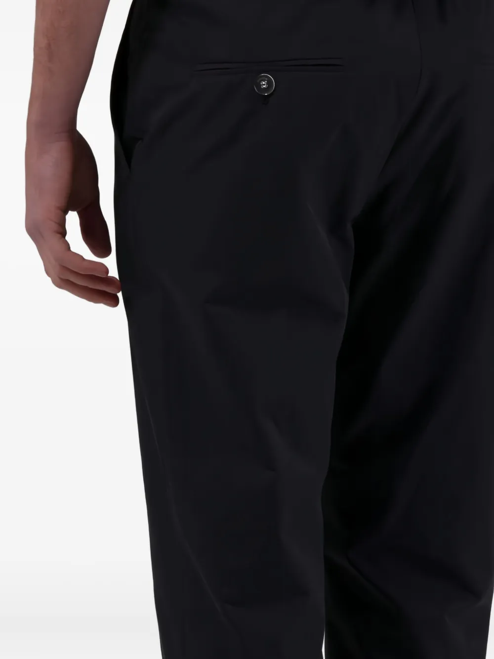 Bonsai Elastische broek met knopen Zwart