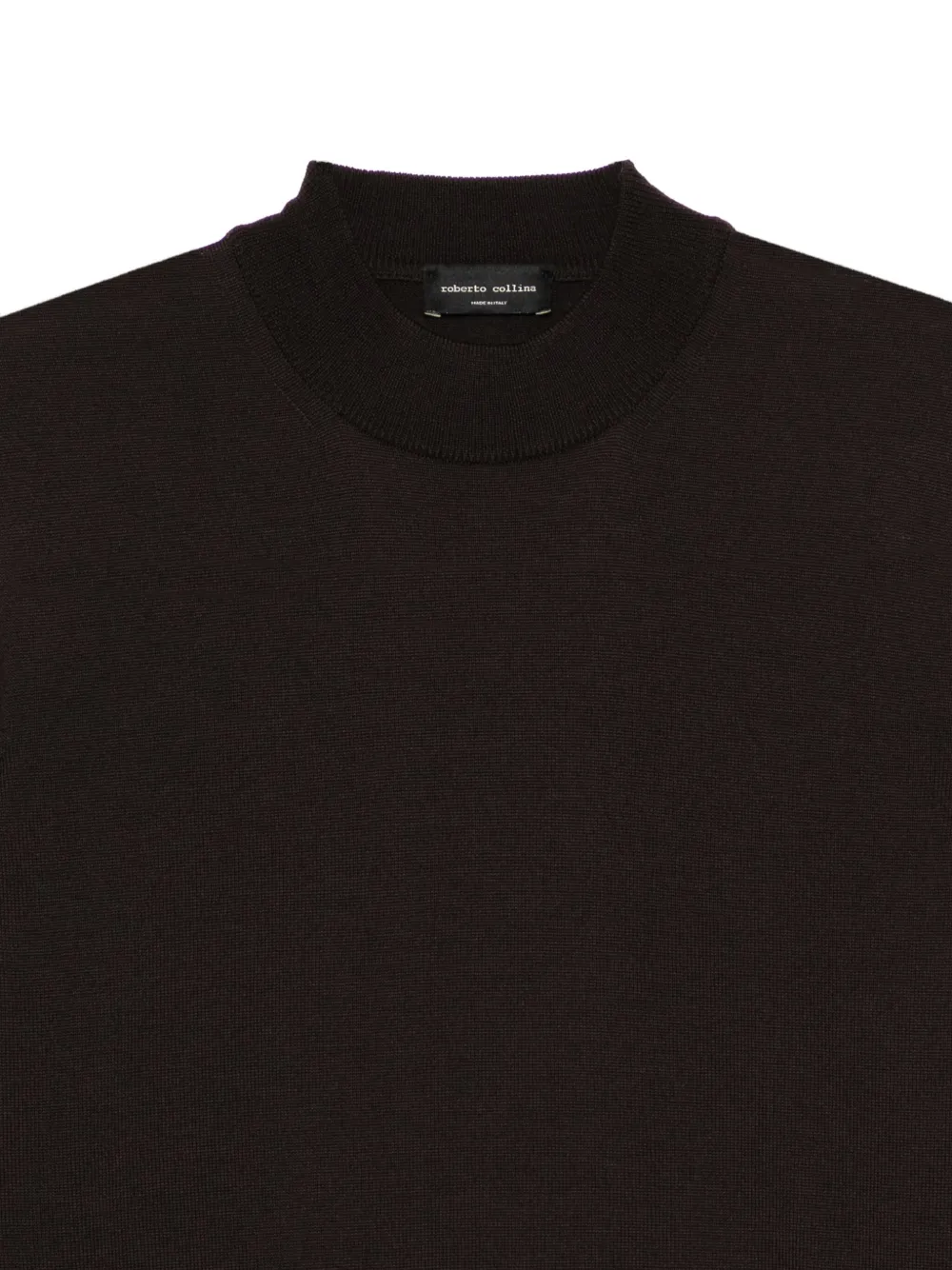 Roberto Collina Trui met hoge hals Bruin