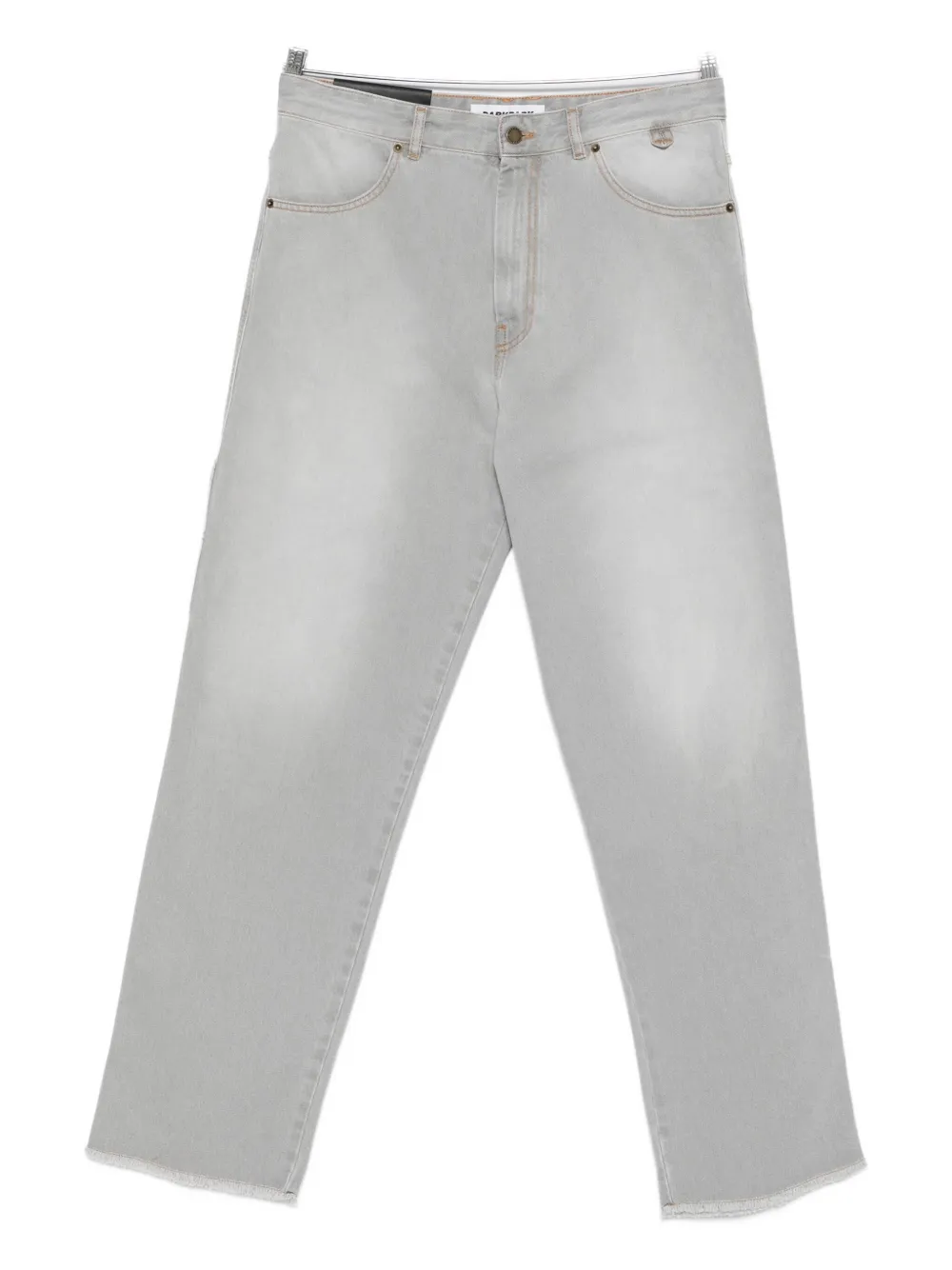 Darkpark Frayed-hem Jeans In Gray
