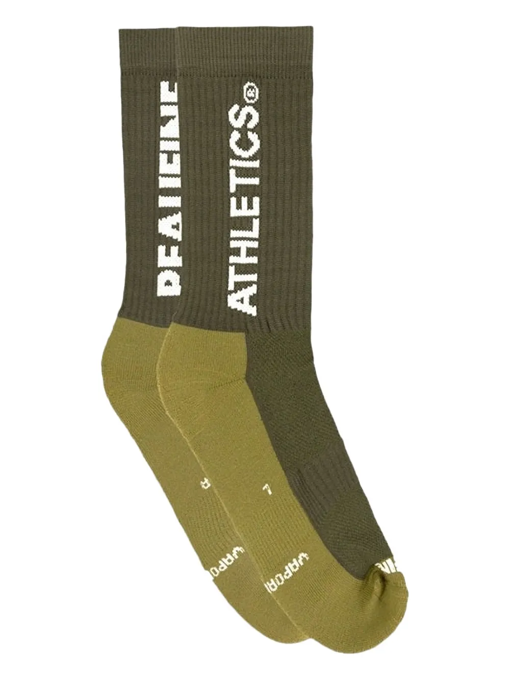 Peaufine Athletics logo-detail ribbed socks | Green | Image 1