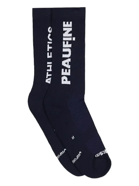 Peaufine Athletics logo-detail ribbed socks