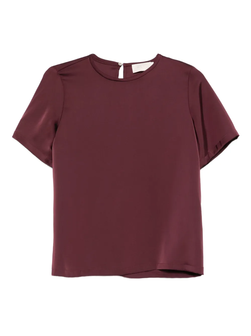 Iblues Short-sleeve Round-neck Blouse In Burgundy