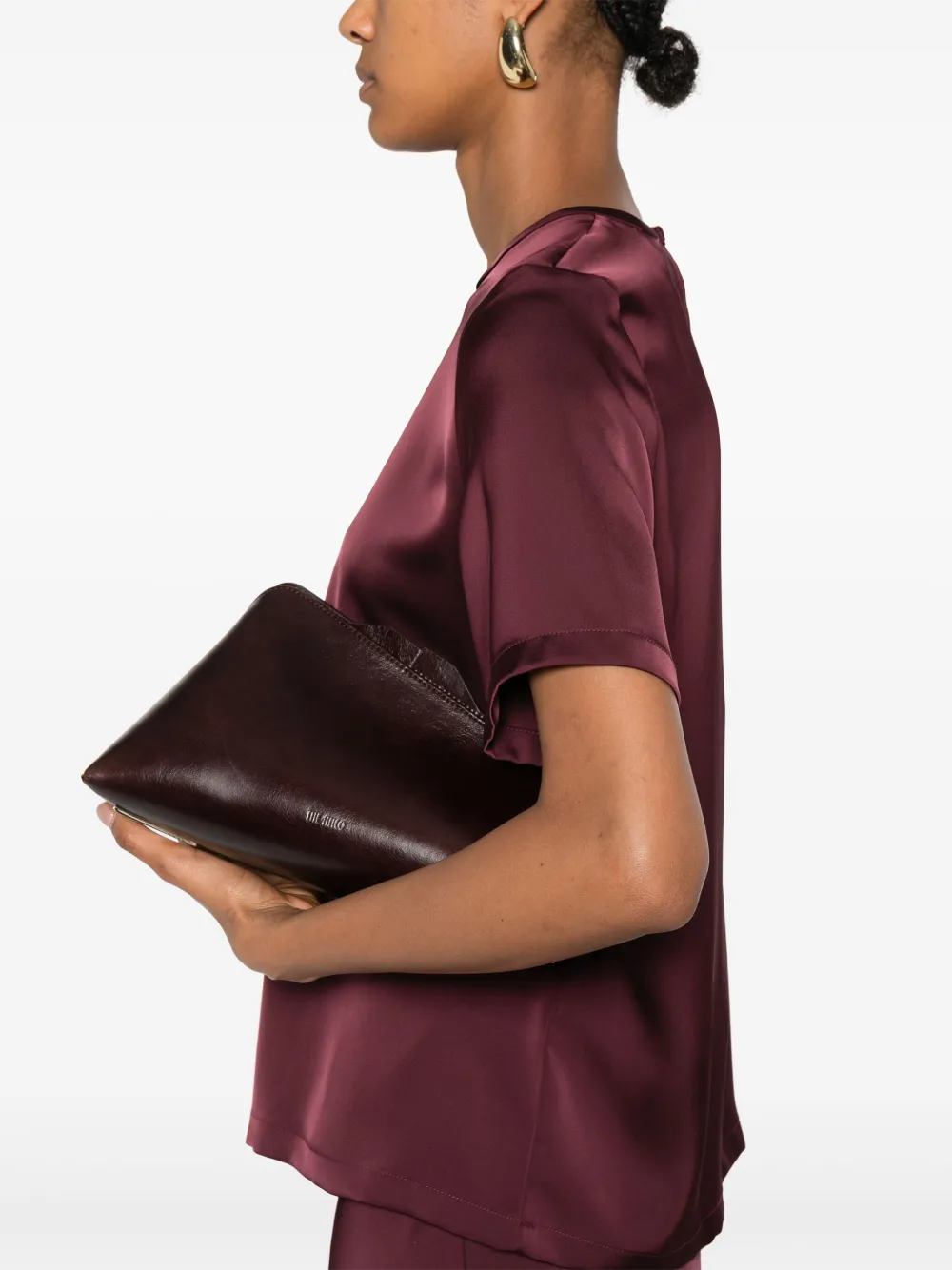 Iblues Short-sleeve Round-neck Blouse In Burgundy