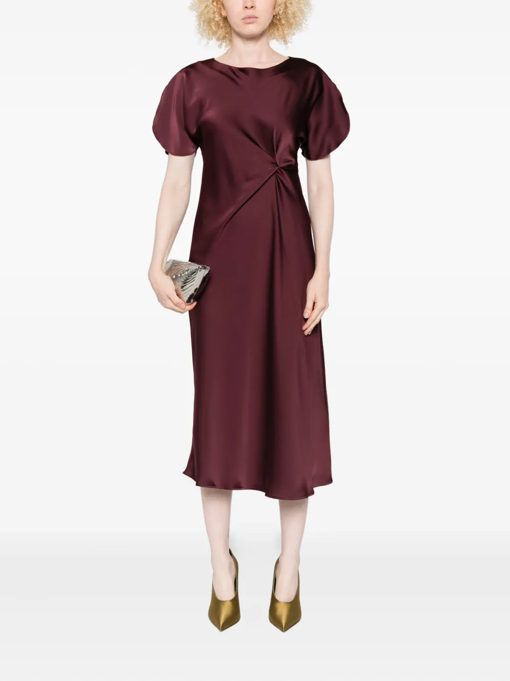 I BLUES Midi-jurk met gedraaid detail - Rood