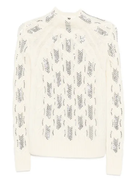 Ermanno Scervino cable-knit embellished sweater