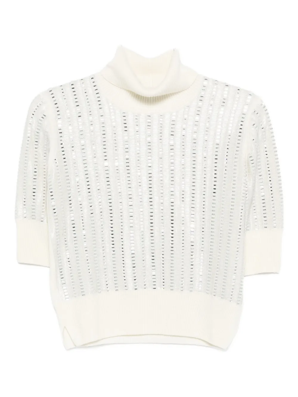 Ermanno Scervino Embellished Roll-neck T-shirt In White