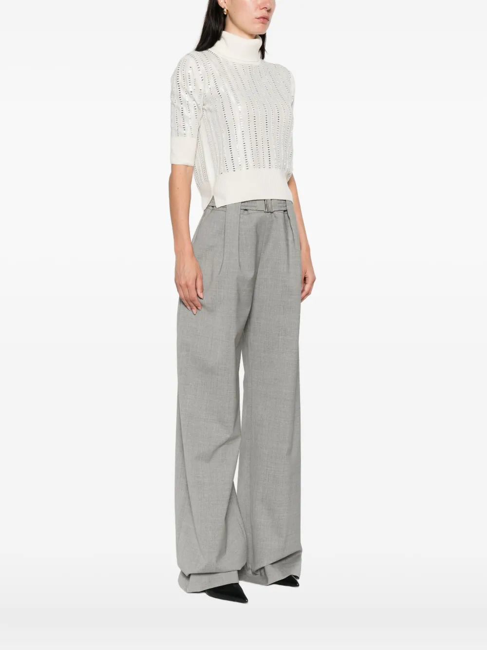 Ermanno Scervino embellished roll-neck T-shirt Beige