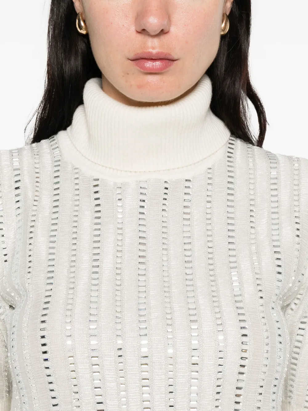Ermanno Scervino embellished roll-neck T-shirt Beige