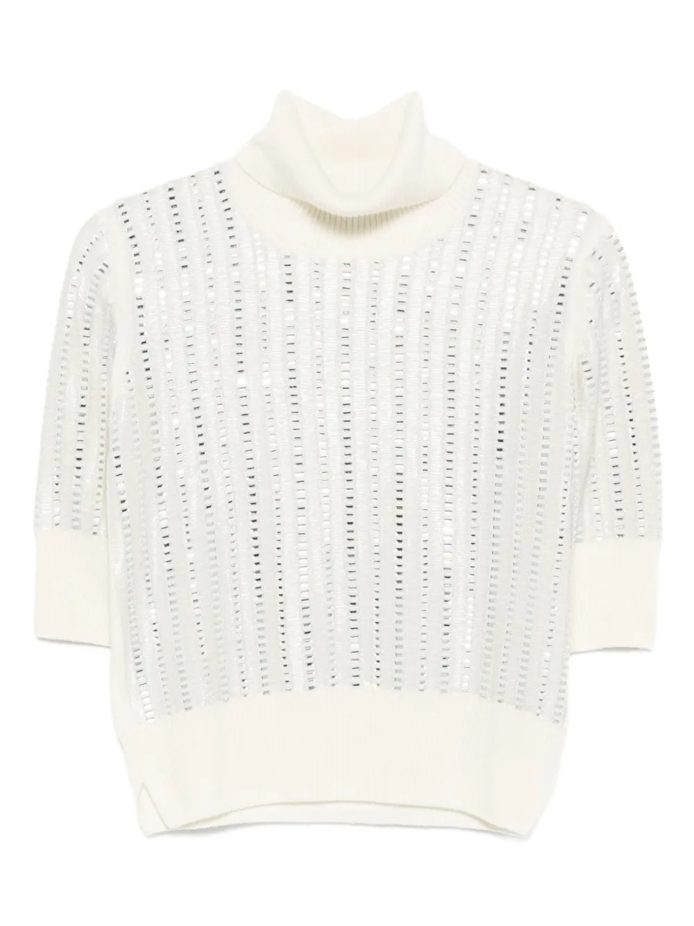 Ermanno Scervino embellished roll-neck T-shirt Beige