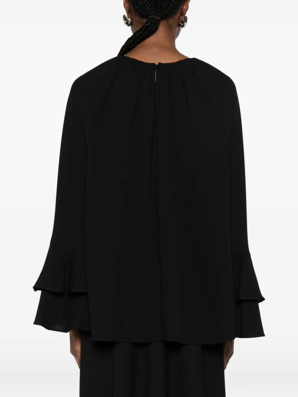 Iblues Marin Ruffled Blouse In Black