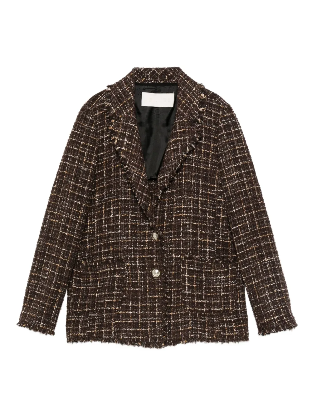 tweed frayed-edge blazer