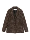 I BLUES tweed frayed-edge blazer - Brown