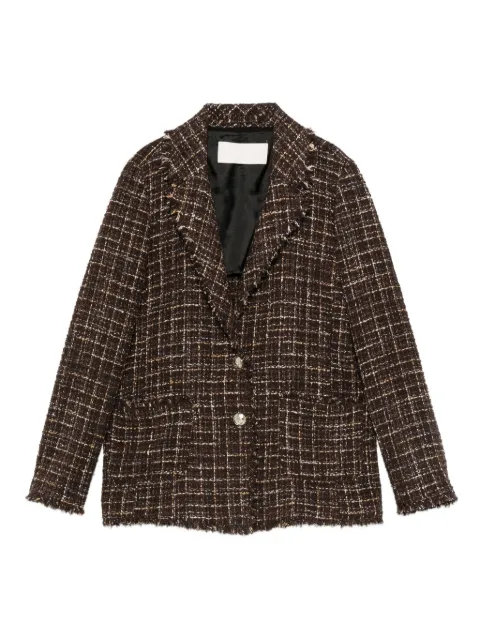 I BLUES tweed frayed-edge blazer