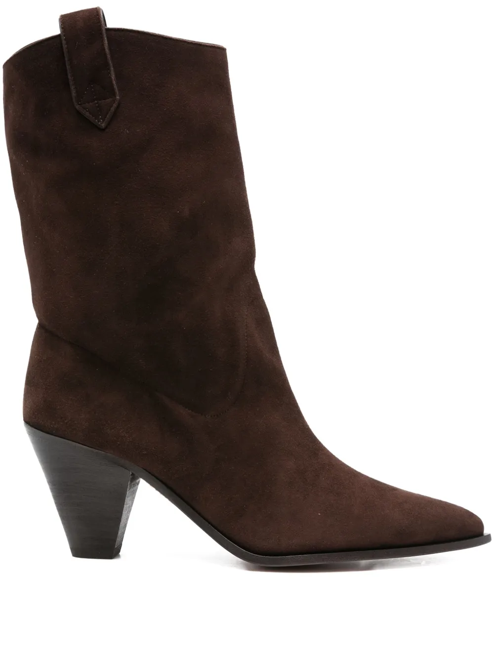 Aquazzura 80mm suede leather cowboy boots Brown