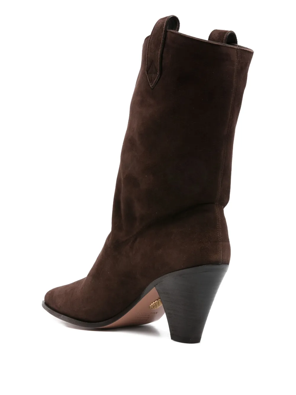 Aquazzura 80mm suede leather cowboy boots Brown