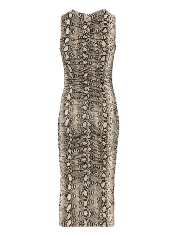Michael Michael Kors snakeskin-print Midi Dress | Neutrals | FARFETCH ID