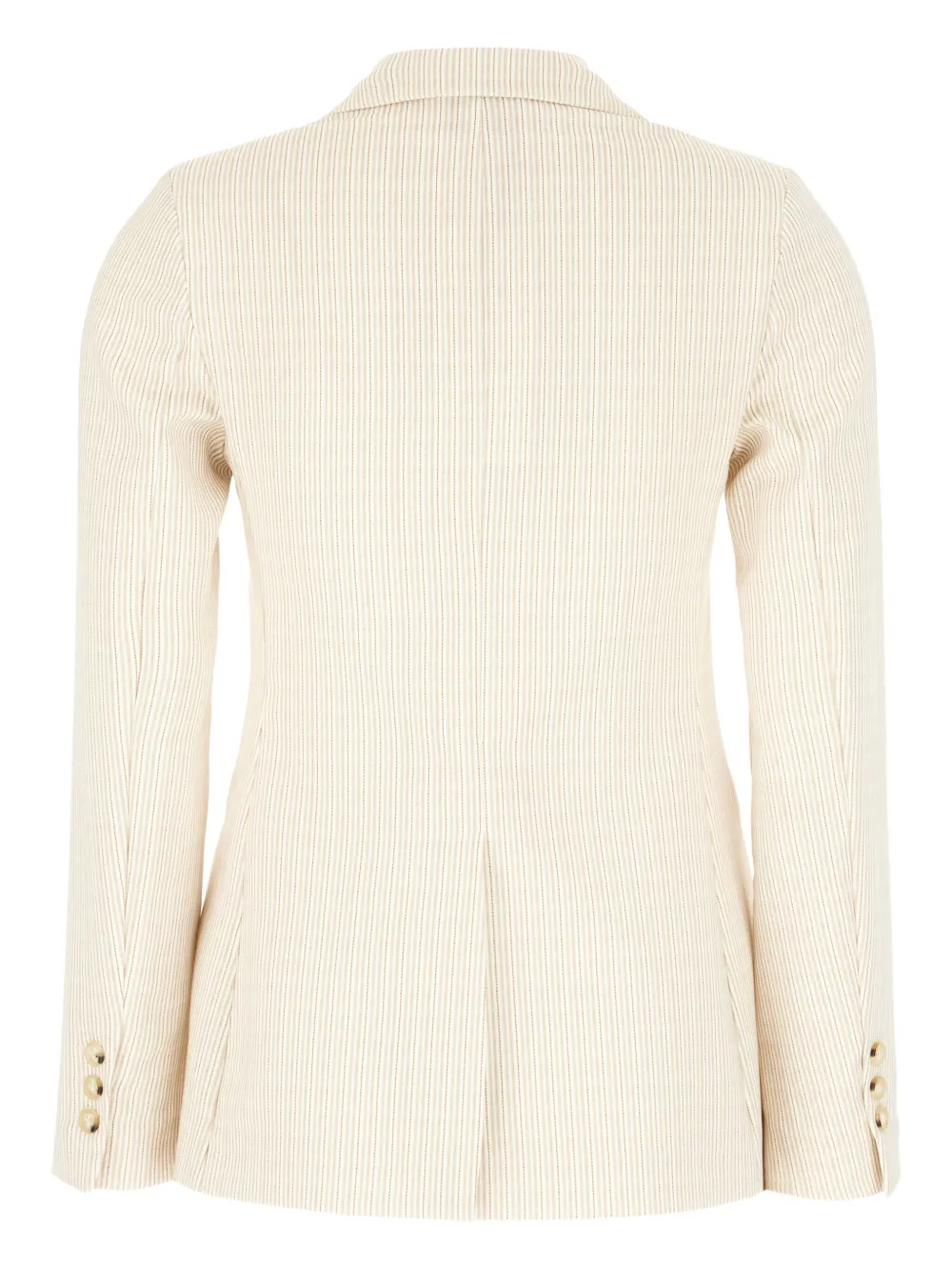 Post Scriptum Stripe-pattern Double-breasted Blazer In Neutral
