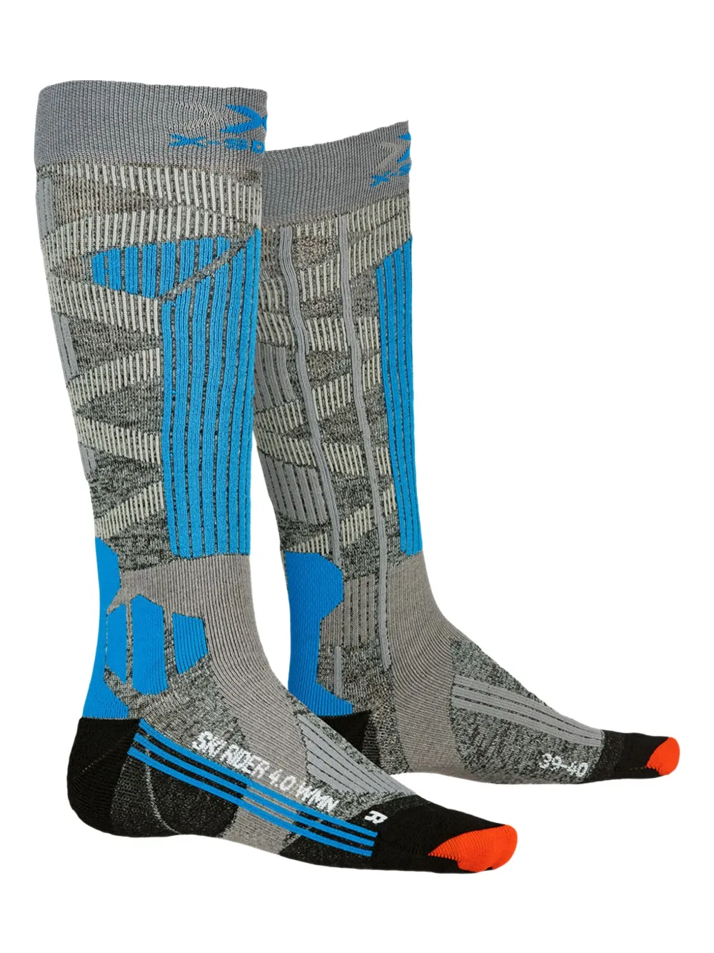 X-Socks Rider 4.0 ski-sokken met geometrisch patroon Grijs