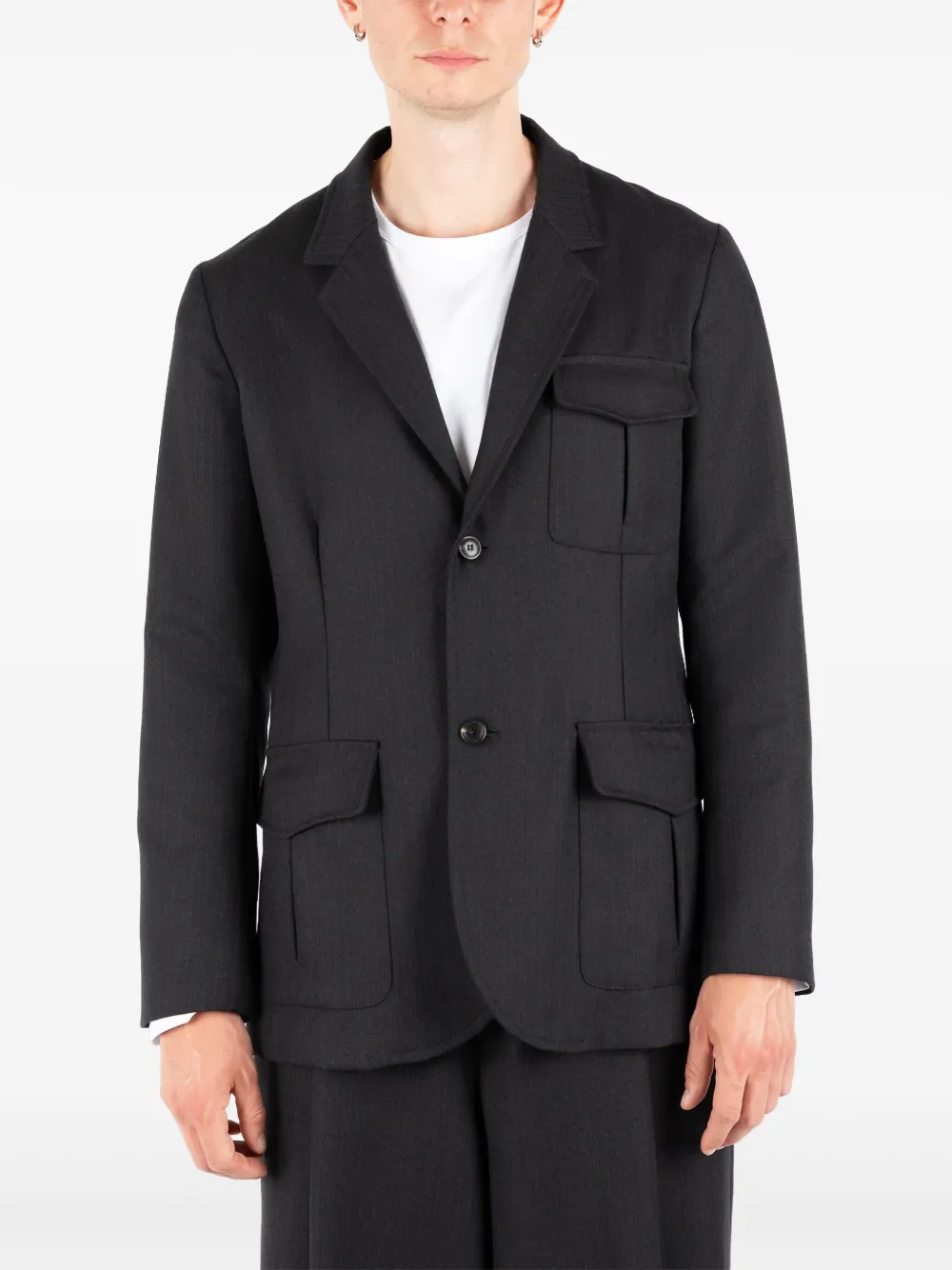 Société Anonyme Blazer met opgestikte zak en twee knopen Zwart